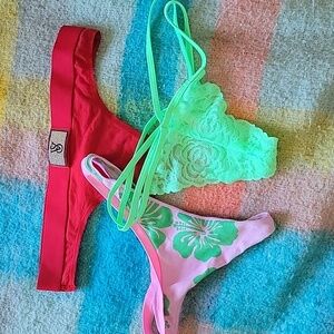 Victoria's Secret Pink and Green Panties Set